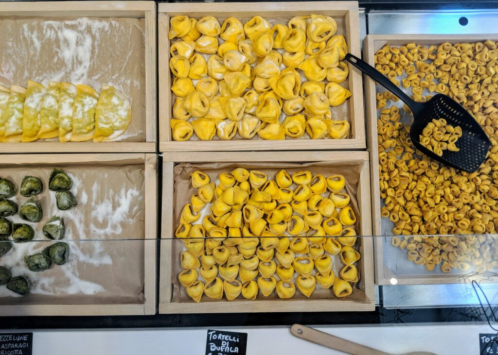 Fresh pasta in Bologna, Italy